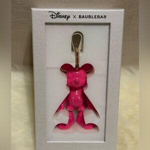Disney Baublebar Mickey Mouse Neon Pink Keychain